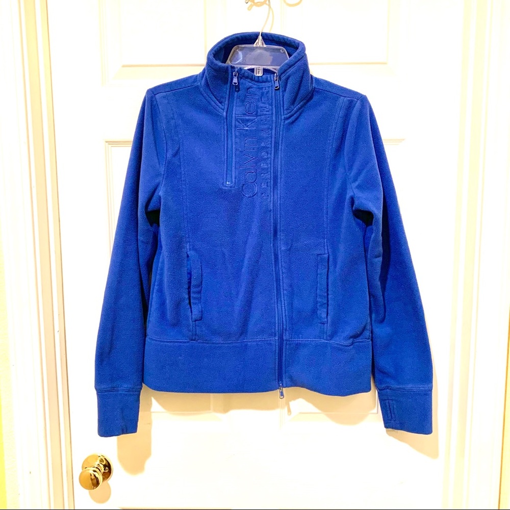 CALVIN KLEIN Zip Fleece Jacket Blue Medium